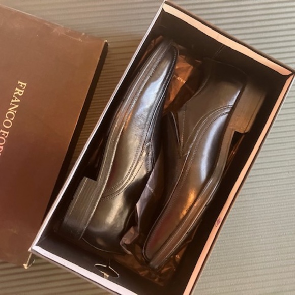 Franco Fortini Mens Black Dress Shoes size 10 - Picture 6 of 7